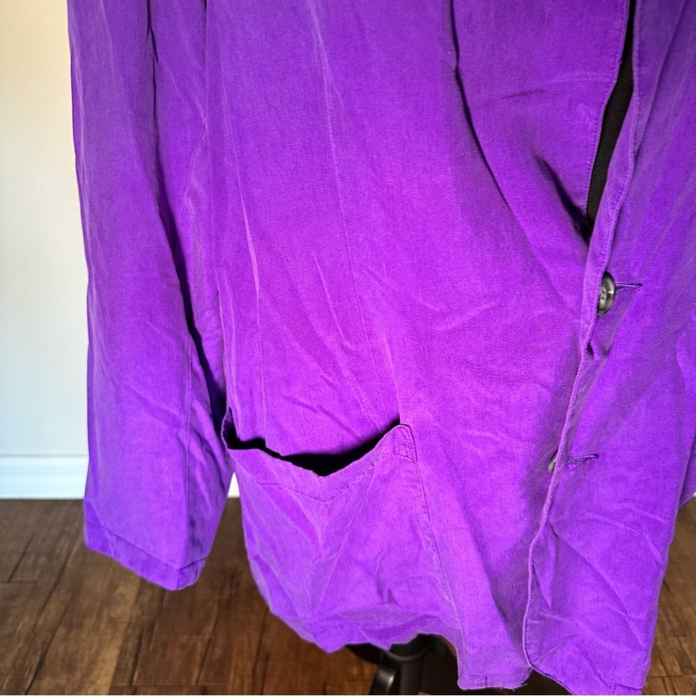 Go Silk Vibrant Purple Silk Blouse - Picture 6 of 7